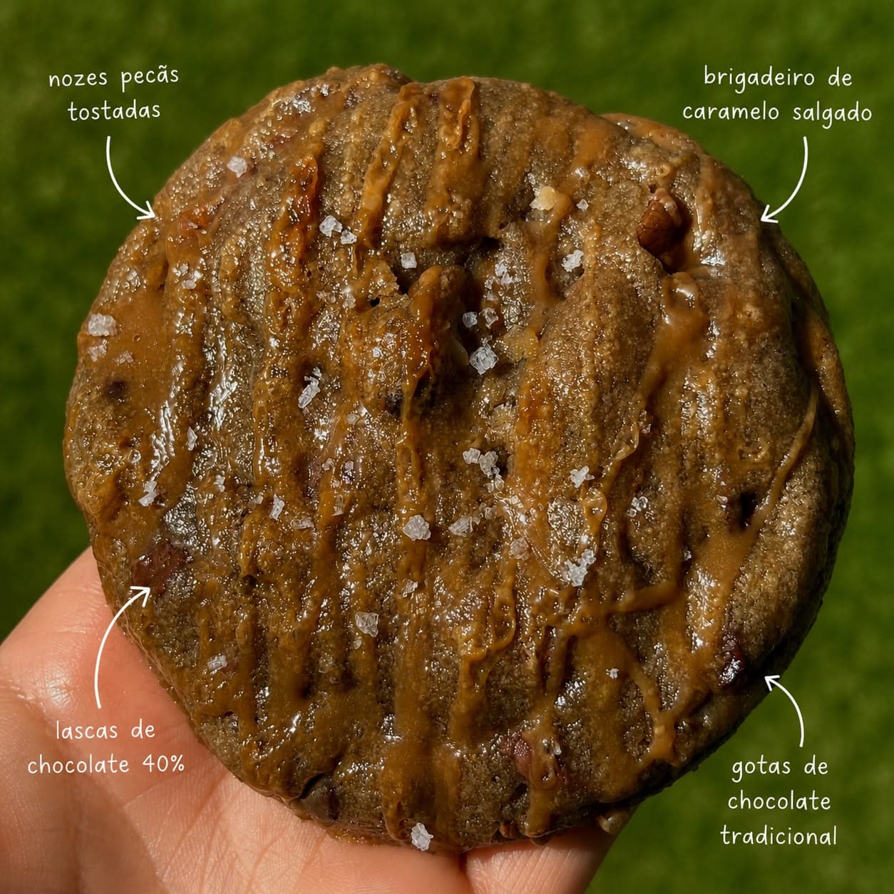 Pecã Caramelada, cookie artesanal da Crumbs